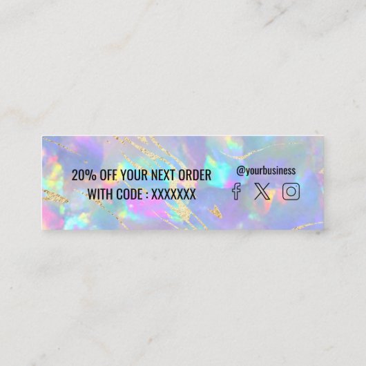 optische gemstone achtergrond mini visitekaartje (Achterkant)