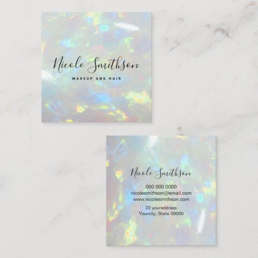 optische gemstone textuurachtergrond vierkante visitekaartje (Voorkant / Achterkant)