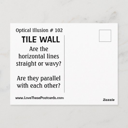 OPTISCHE ILLUSIE #102 TILE WALL BRIEFKAART (Achterkant)