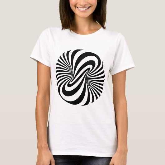 Optische illusie 3D spiraal T-shirt (Voorkant)