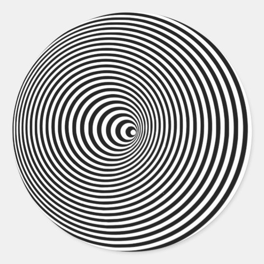 Optische illusie 3D wit Optisch 3 D Cirkel Ronde Sticker (Voorkant)