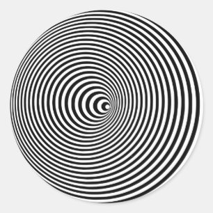 Optische illusie 3D wit Optisch 3 D Cirkel Ronde Sticker
