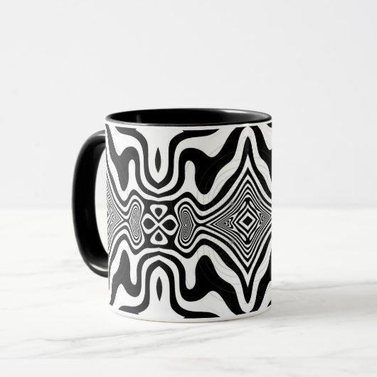 Optische Illusie 8 Abstract Design Mok (Voorkant links)
