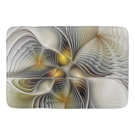 Optische Illusie Abstract 3D Fractal Met Diepte Badmat (Voorkant)