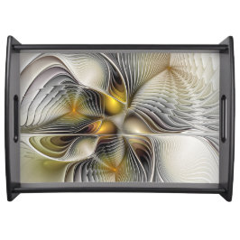 Optische Illusie Abstract 3D Fractal Met Diepte Dienblad