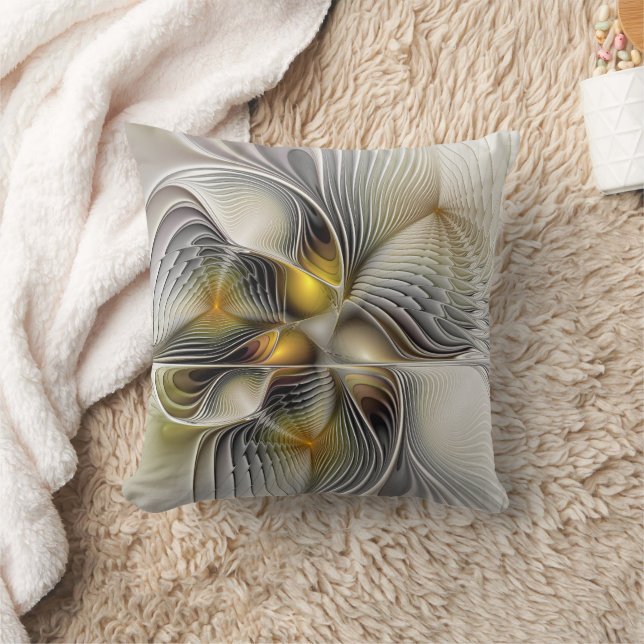 Optische Illusie Abstract 3D Fractal Met Diepte Kussen (Deken)