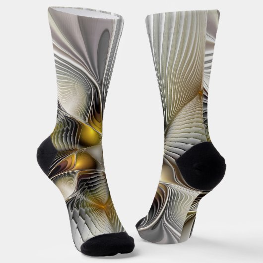 Optische Illusie Abstract 3D Fractal Met Diepte Sokken (Gebogen)