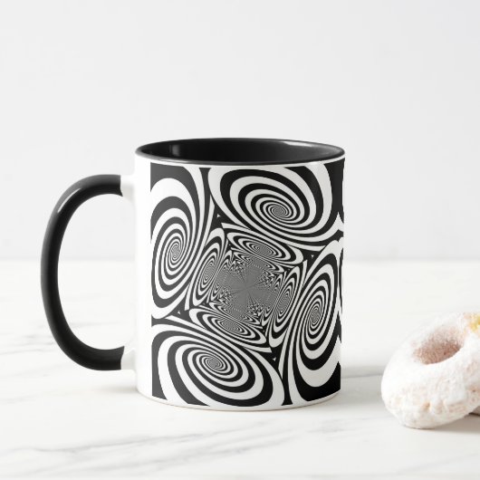 Optische Illusie Abstract Ontwerp Mok (Met donut)
