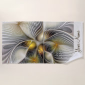 Optische Illusie Abstracte 3D Fractal Dieptenaam Strandlaken (Voorkant)