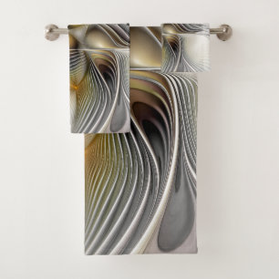 Optische illusie Abstracte 3D fractal met diepte Bad Handdoek