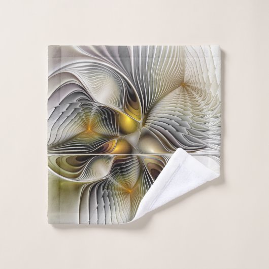 Optische illusie Abstracte 3D fractal met diepte Bad Handdoek (Wasdoekje)