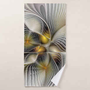 Optische illusie Abstracte 3D fractal met diepte Badhanddoek