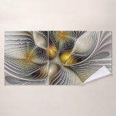 Optische illusie Abstracte 3D fractal met diepte Badhanddoek (Badhanddoek)
