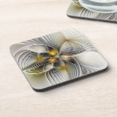 Optische illusie Abstracte 3D fractal met diepte Bier Onderzetter (Linkerzijde)