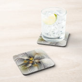 Optische illusie Abstracte 3D fractal met diepte Bier Onderzetter (Rechterzijde)