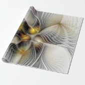 Optische illusie Abstracte 3D fractal met diepte Cadeaupapier (Uitgerold)