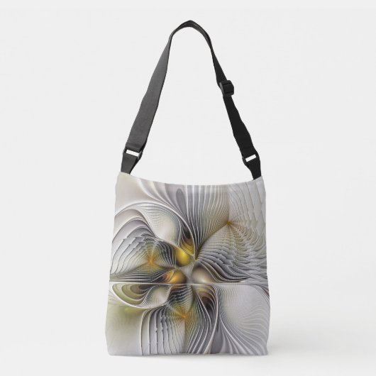Optische illusie Abstracte 3D fractal met diepte Crossbody Tas (Voorkant)