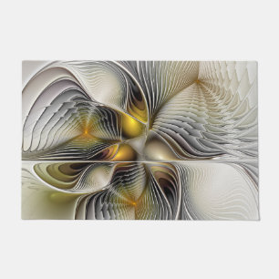 Optische illusie Abstracte 3D fractal met diepte Deurmat