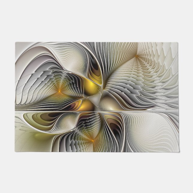 Optische illusie Abstracte 3D fractal met diepte Deurmat (Voorkant)