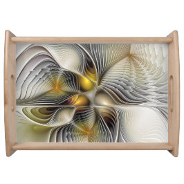 Optische Illusie Abstracte 3D Fractal Met Diepte Dienblad