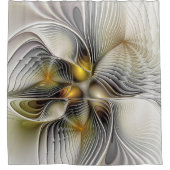 Optische illusie Abstracte 3D fractal met diepte Douchegordijn (Voorkant)