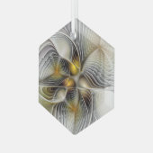 Optische illusie Abstracte 3D fractal met diepte Glas Ornament (Voorkant links)