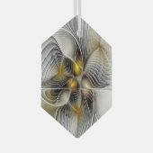 Optische illusie Abstracte 3D fractal met diepte Glas Ornament (Voorkant Rechts)