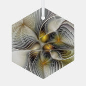 Optische illusie Abstracte 3D fractal met diepte Glas Ornament (Achterkant)