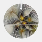 Optische illusie Abstracte 3D fractal met diepte Glas Ornament (Achterkant)