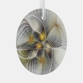 Optische illusie Abstracte 3D fractal met diepte Glas Ornament (Voorkant Rechts)