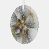 Optische illusie Abstracte 3D fractal met diepte Glas Ornament (Voorkant links)