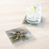 Optische illusie Abstracte 3D fractal met diepte Glazen Onderzetter (Schuin)