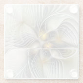 Optische illusie Abstracte 3D fractal met diepte Glazen Onderzetter (Achterkant)