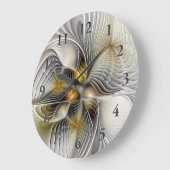 Optische illusie Abstracte 3D fractal met diepte Grote Klok (Hoek)