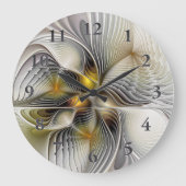 Optische illusie Abstracte 3D fractal met diepte Grote Klok (Voorkant)