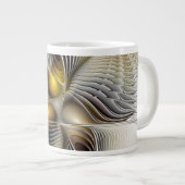 Optische illusie Abstracte 3D fractal met diepte Grote Koffiekop (Voorkant rechts)