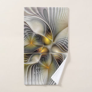 Optische illusie Abstracte 3D fractal met diepte Handdoek