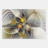 Optische illusie Abstracte 3D fractal met diepte Inpakpapier Vel (Voorkant 3)