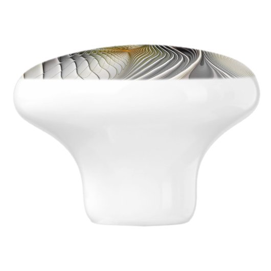 Optische illusie Abstracte 3D fractal met diepte Keramische Knop (Zijkant)