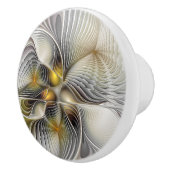 Optische illusie Abstracte 3D fractal met diepte Keramische Knop (Rechts)