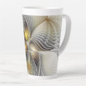 Optische illusie Abstracte 3D fractal met diepte Latte Mok (Rechterhoek)