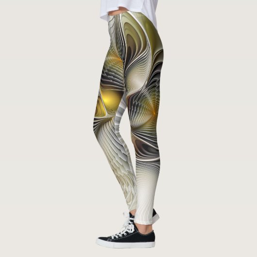 Optische illusie Abstracte 3D fractal met diepte Leggings (Links)