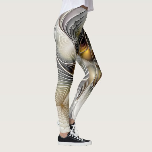 Optische illusie Abstracte 3D fractal met diepte Leggings (Rechts)