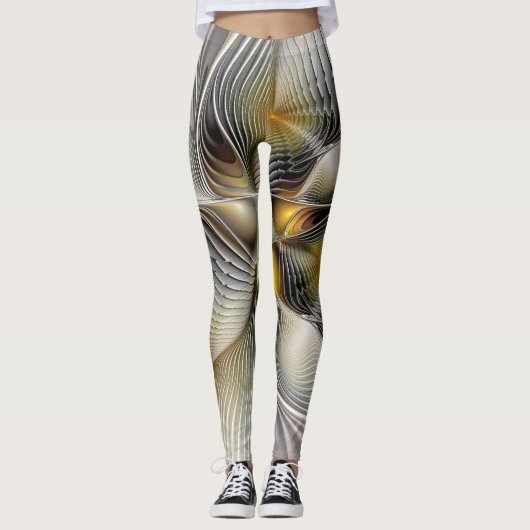Optische illusie Abstracte 3D fractal met diepte Leggings (Voorkant)