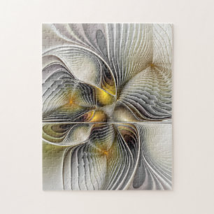 Optische illusie Abstracte 3D fractal met diepte Legpuzzel