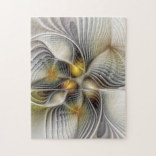 Optische illusie Abstracte 3D fractal met diepte Legpuzzel (Verticaal)