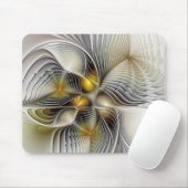 Optische illusie Abstracte 3D fractal met diepte Muismat (Met muis)