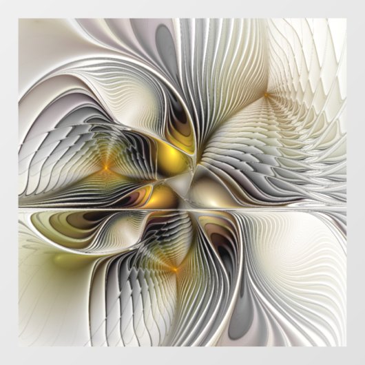 Optische illusie Abstracte 3D fractal met diepte Raamsticker (Vel)
