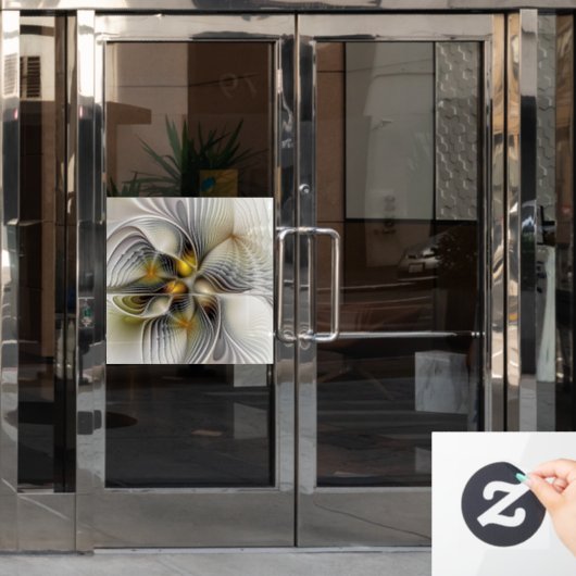 Optische illusie Abstracte 3D fractal met diepte Raamsticker (Kantoordeur)