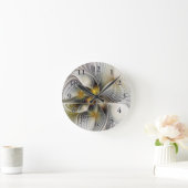 Optische illusie Abstracte 3D fractal met diepte Ronde Klok (Huis)